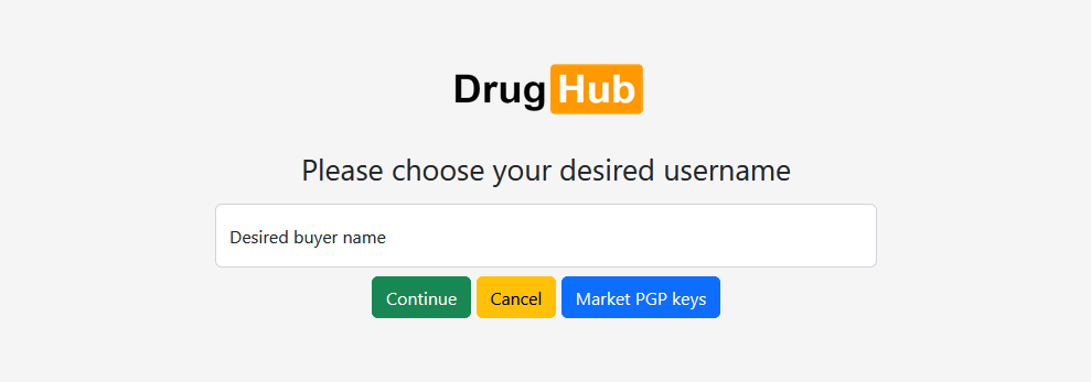 Selecting a Username for DrugHub